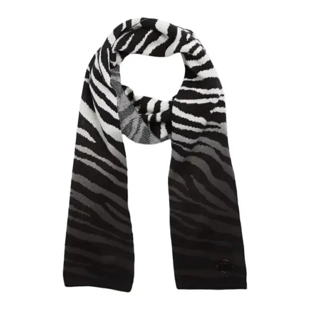 Michael Kors Womens Black White Dip Dye Tiger Striped Rectangle Dress Scarf New
